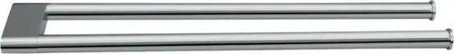 Handtuchstange aus verchromtem Material mit zwei parallelen Röhren. Ideal Standard-Design für die Wandmontage zur Aufbewahrung von Handtüchern.